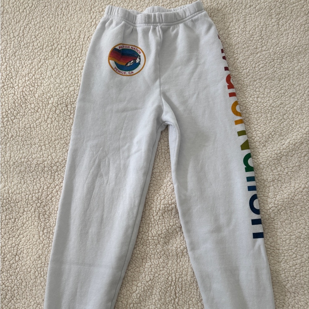 Aviator Nation white sweatpants worn once! Kids size 14